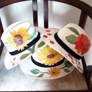 Sombreros pintados a mano para mujer